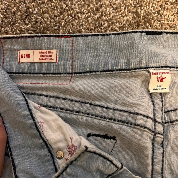 Men's True Religion Geno No Flap Big T Jeans SZ 33 - Picture 3 of 7